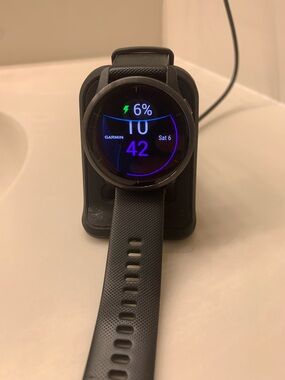 Garmin Black Smartwatch with Black Silicone Band